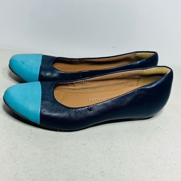 Clarks Shoes Womens Size 7M Alitay Susan Slip On Ballet Flats Colorblock Blue - Picture 4 of 8